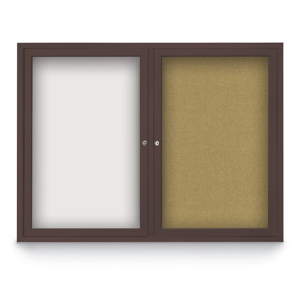 United Visual Products Corkboard, Buff /Black, 24" x 36" UV415I-BLACK-BUFF - main